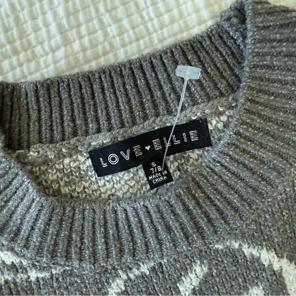 Gray Smiley Face Love Ellie Sweater | Sz 7/8 - Picture 2 of 5